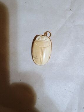 Vintage Ivory Scarab Pendant Necklace - Timeless Style